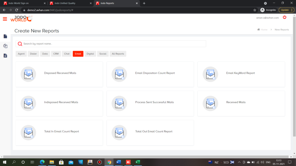 Email media / traffic reports | Jodo Documentation Hub