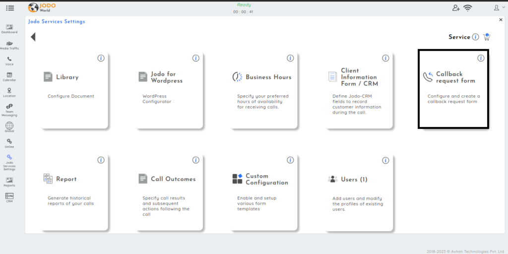 Callback request form | Jodo Documentation Hub